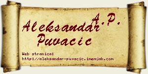 Aleksandar Puvačić vizit kartica